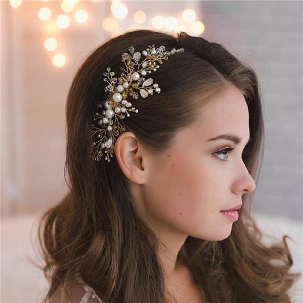 Crystal & Pearl Wedding Hair Comb - Elegant Bridal Accessories